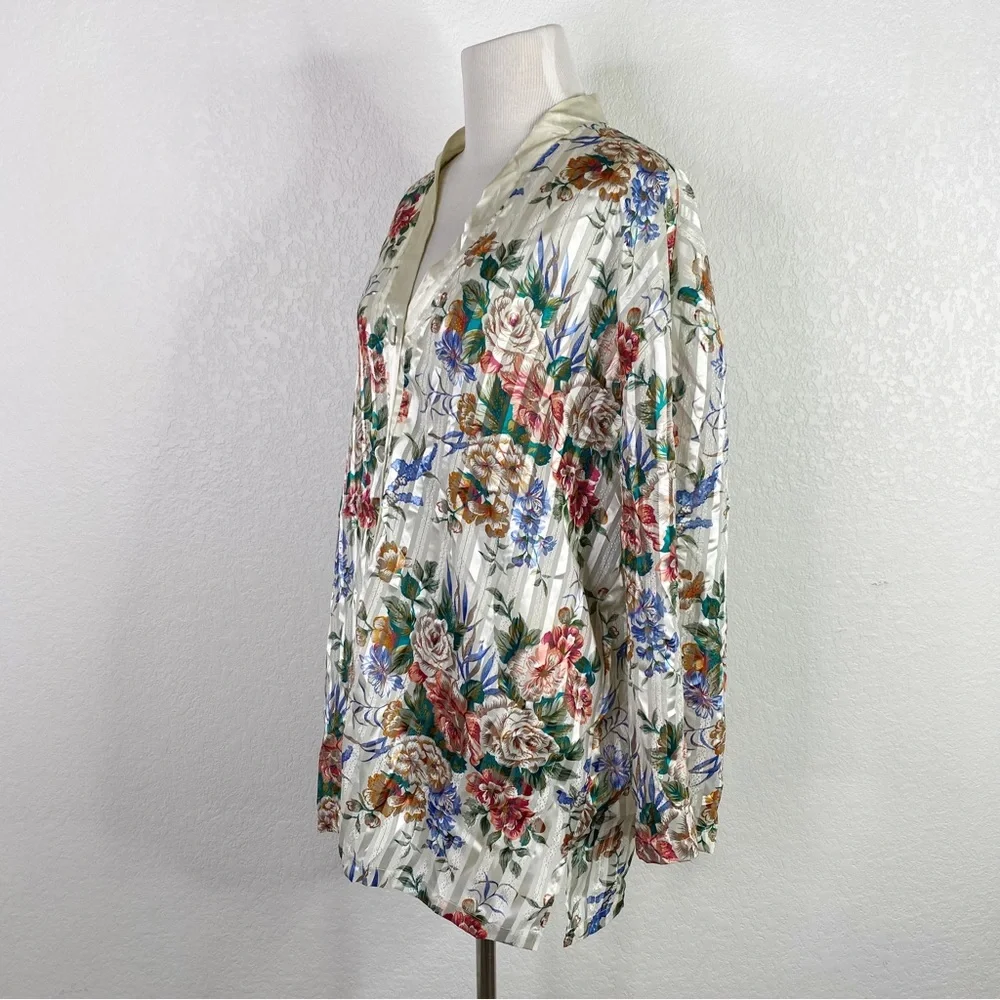 Vintage Victoria Secret Gold Label Floral Pajama Top